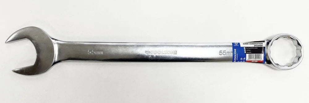 COMBINATION SPANNER 55mm 6150CRV MATT FINISH - TOOLZONE KDPSP189