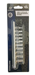 SOCKET SET 1/4 DRIVE SHALLOW AF 10pc 5/32-1/2 CRV POLISHED - TOOLZONE KDPSS034