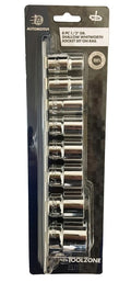 SOCKET SET 1/2 DRIVE SHALLOW WHITWORTH 8 PIECES 3/16-5/8ww - TOOLZONE KDPSS099