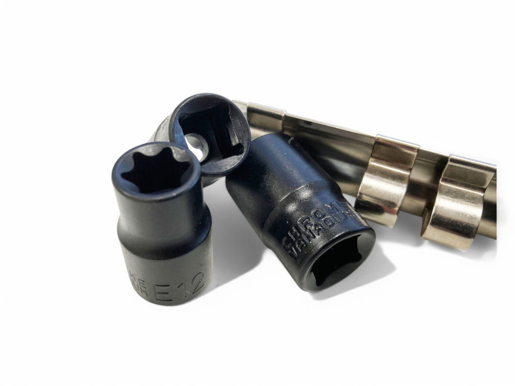 IMPACT FEMALE STAR SOCKET SET 7 PIECES 1/4 AND 3/8 DRIVE CHROME VANADIUM - TOOLZONE KDPSS264