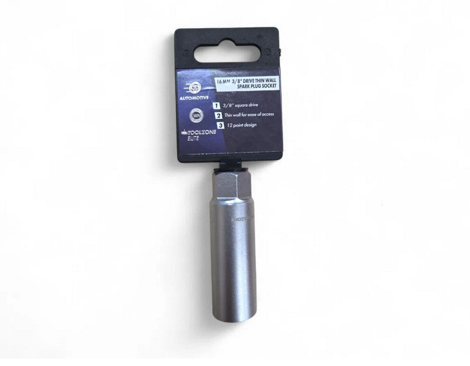 3/8 THIN WALL 16mm SPARK PLUG SOCKET - TOOLZONE KDPSS265