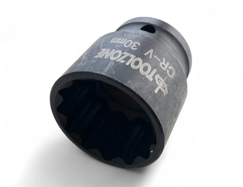 30mm IMPACT SOCKET 1/2inc 12-POINT SHALLOW CR-V - TOOLZONE KDPSS271