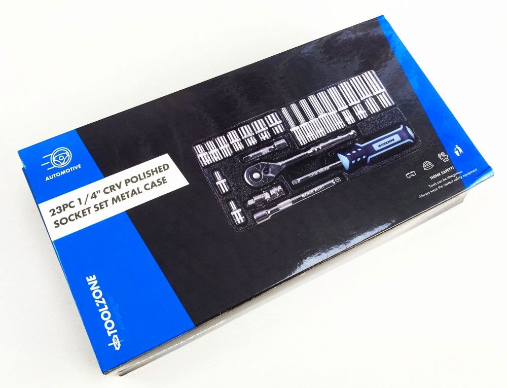 SOCKET SET 24 PIECES 1/4 DRIVE CRV POLISHED 4mm-13mm - TOOLZONE KDPSS300