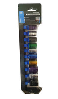 SOCKET SET 10 PIECES 3/8 DRIVE MM CRV COLOUR CODED 10mm-19mm - TOOLZONE KDPSS312