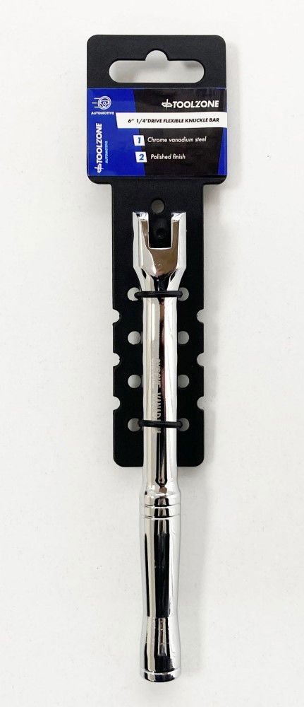 FLEXIBLE KNUCKLE BAR 1/4 DRIVE 150mm CRV - TOOLZONE KDPSS317