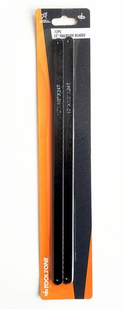 HACKSAW BLADES 12 24 TPI CARBON STEEL 12 PIECES - TOOLZONE KDPSW101