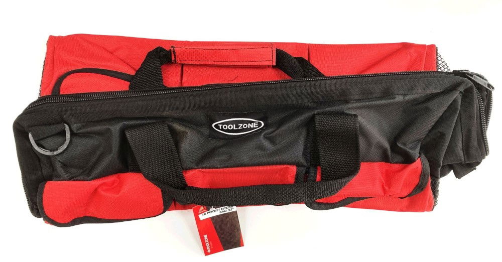 TOOL BAG 22 18 POCKETS HARD BASE NYLON WITH SHOULDER STRAP - TOOLZONE KDPTB016