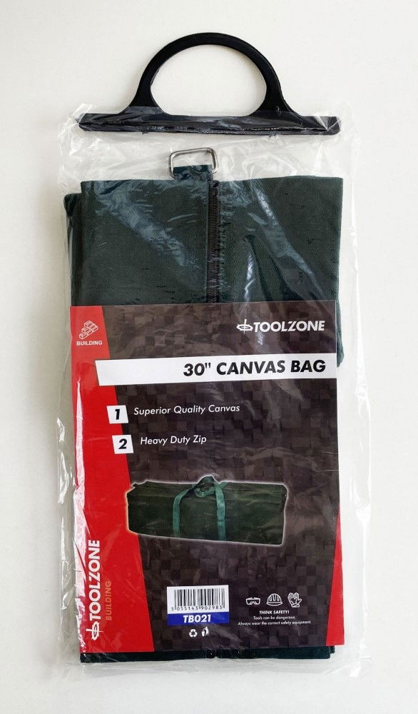 TOOLBAG 30 CANVAS ZIP CLOSURE WATER RESISTANT - TOOLZONE KDPTB021