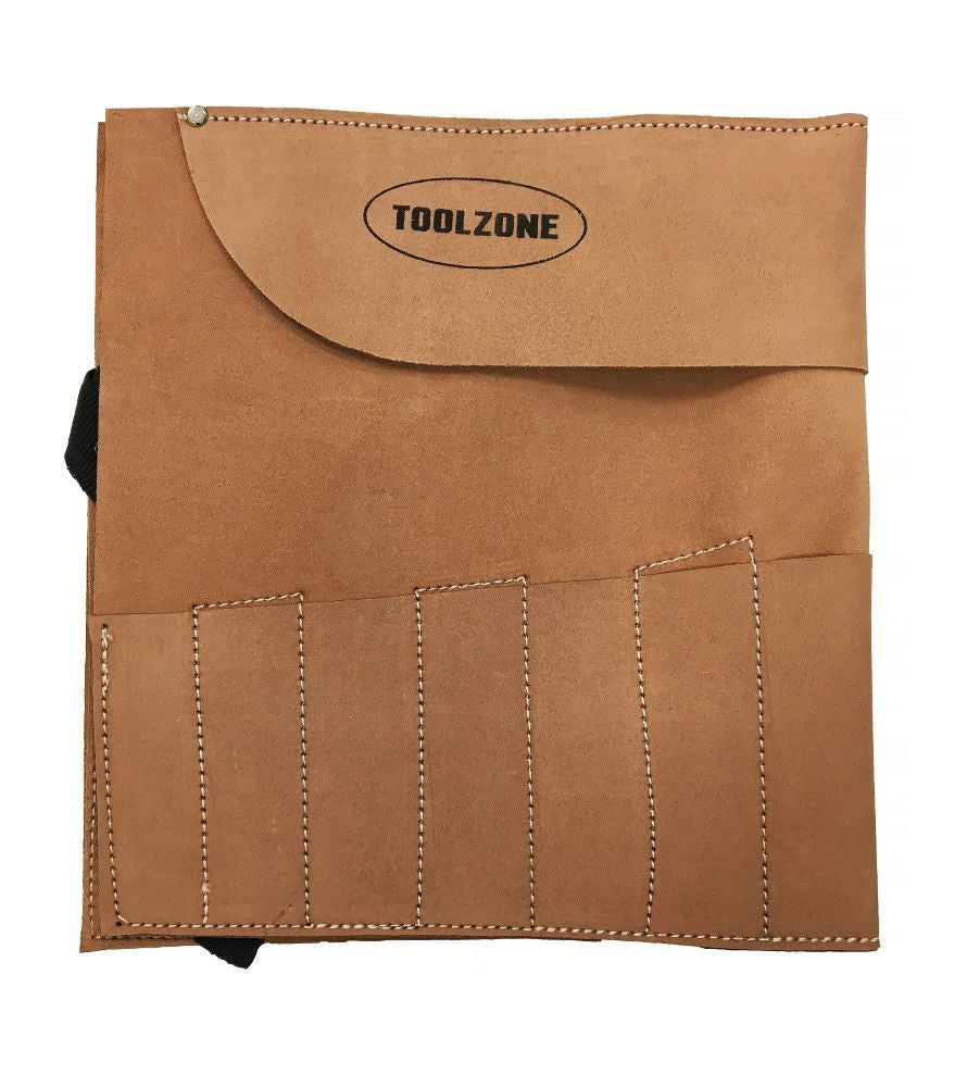 TOOL ROLL 12 POCKET SUEDE LEATHER 525x285mm - TOOLZONE KDPTB031