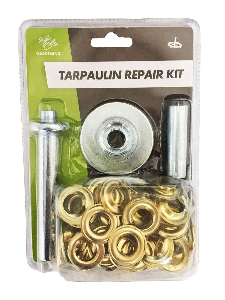 TARPAULIN REPAIR KIT WITH 13.5mm PUNCH AND GROMMETS - TOOLZONE KDPTL022
