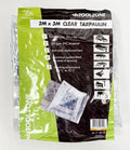 PVC TARPAULIN CLEAR 2m x 3m 320gsm WITH ALUMINIUM GROMMETS - TOOLZONE KDPTL025