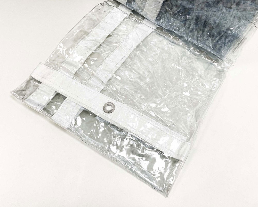 PVC TARPAULIN CLEAR 2m x 3m 320gsm WITH ALUMINIUM GROMMETS - TOOLZONE KDPTL025