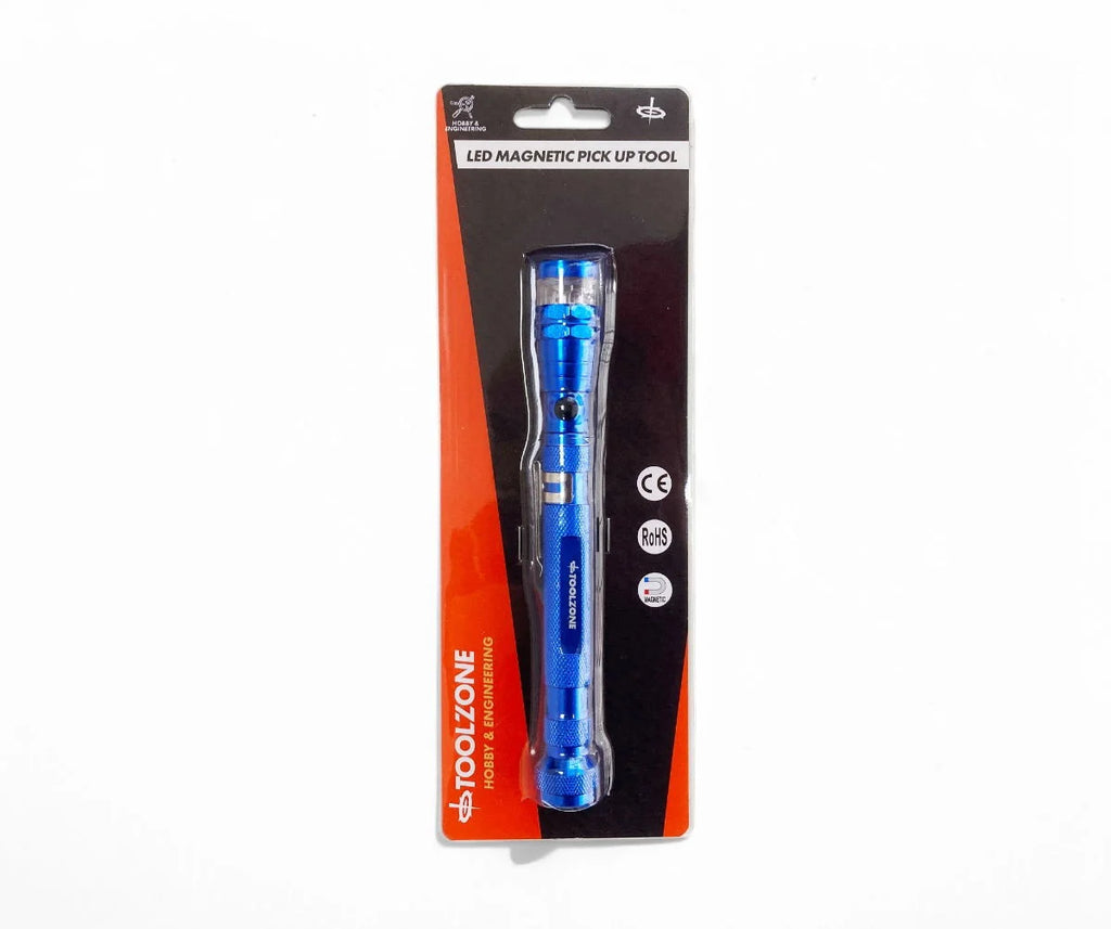 FLEXIBLE MAGNETIC BASE LED LIGHT 3 LED 170-560mm WITH PICK UP TOOL - TOOLZONE KDPTO190