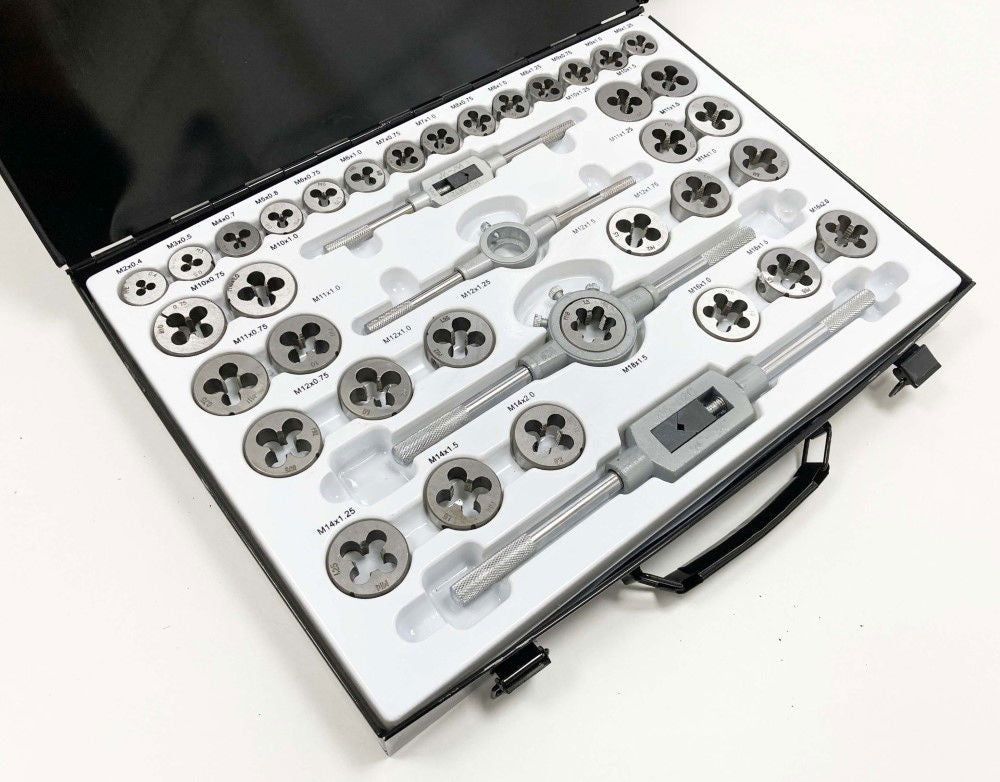 TAP AND DIE SET 110 PIECE ALLOY STEEL WITH WRENCHES - TOOLZONE KDPTP096