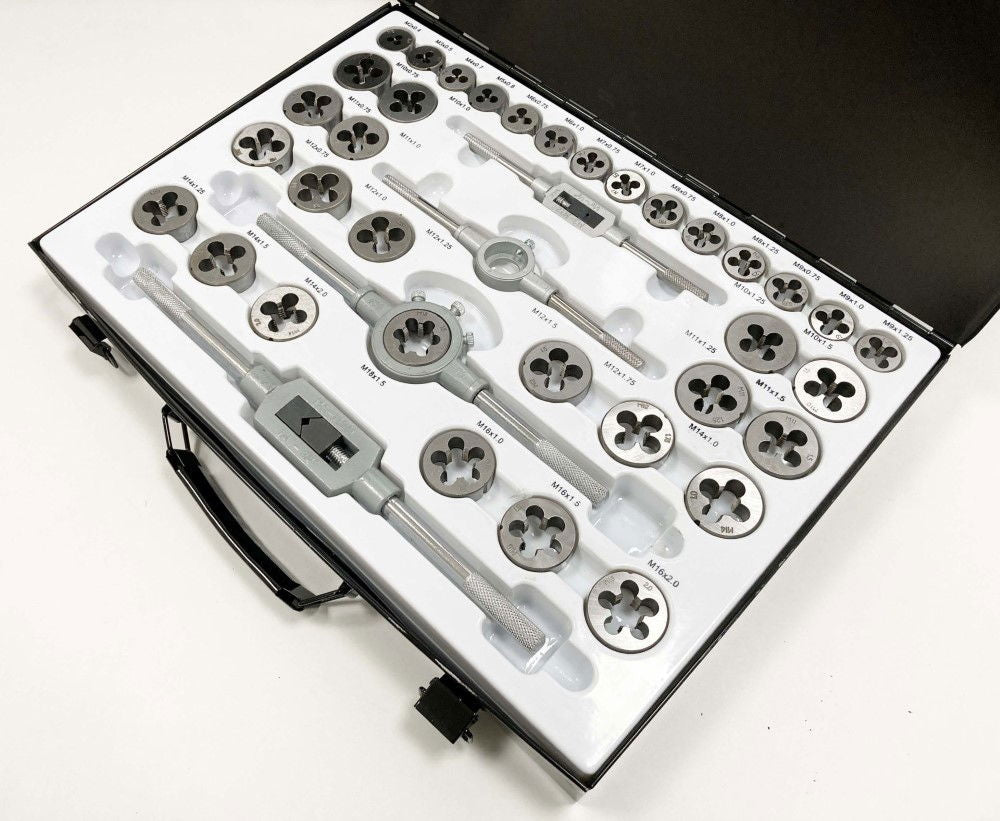 TAP AND DIE SET 110 PIECE ALLOY STEEL WITH WRENCHES - TOOLZONE KDPTP096