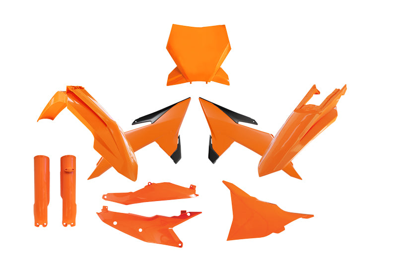 PLASTIC KIT 7PCS KTM SX SXF XC XC-F 2025, R-TECH R-KITKTM-AR0-725 ORANGE BLACK