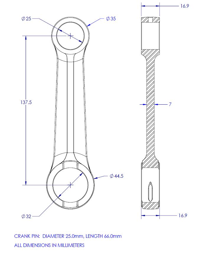 CONNECTING ROD KIT 80-81 KTM 420 495 VINTCO KR2029