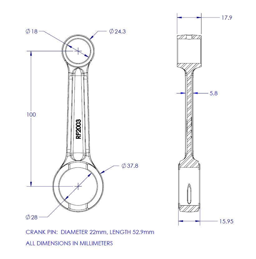 CONNECTING ROD KIT 79-79 HONDA CR 125 VINTCO KR2037