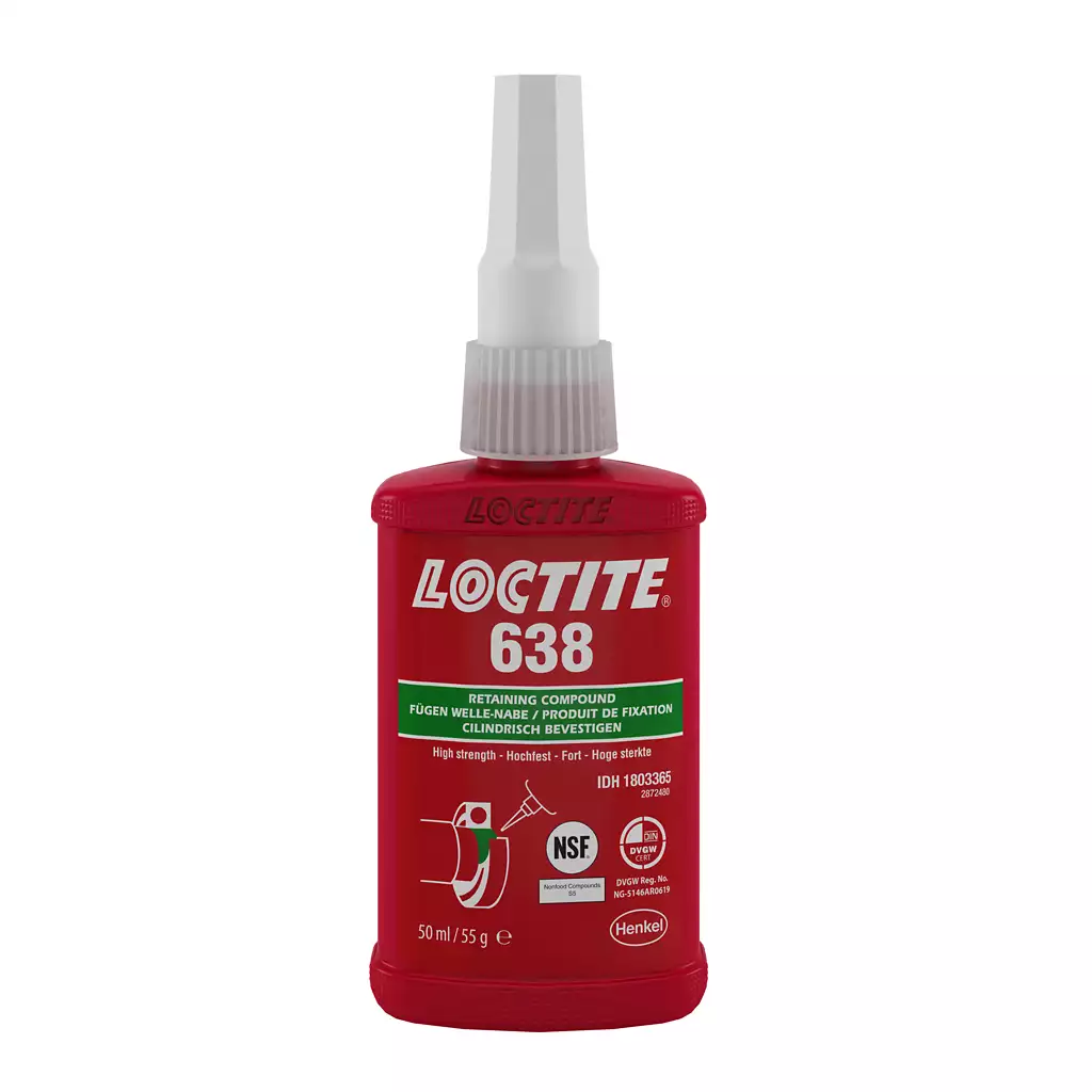 LOCTITE 638 50 ml RETAINING COMPOUND SHAFTS BEARINGS BUSHES SLEEVES HOUSINGS