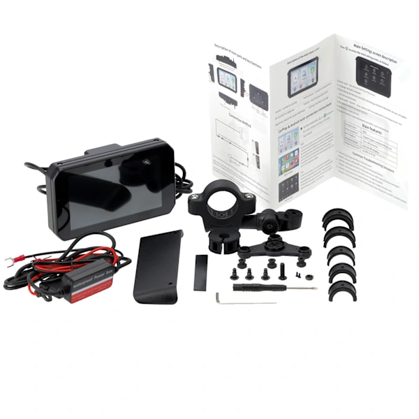 MOTORCYCLE GPS WIRELESS CARPLAY HUD PAMA RIDECAST IPX7 BLUETOOTH 5.0 12V-24V DC