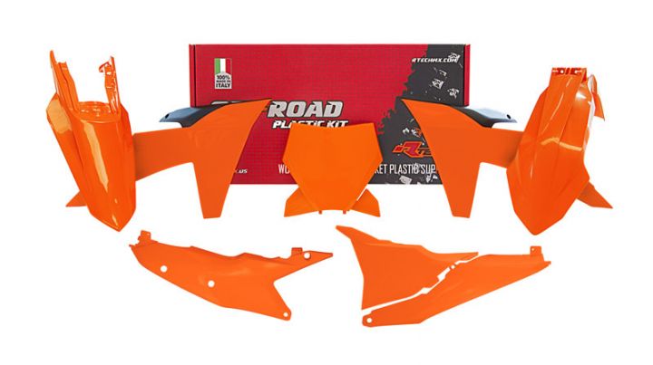 PLASTIC KIT/6 2023-24 KTM SX/SXF, ORANGE/BLACK, RTECH R-KITKTM-AR0-023