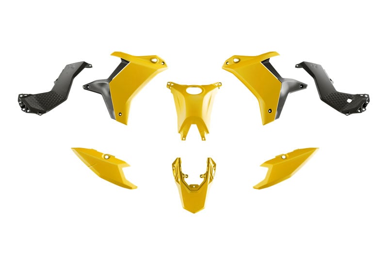 PLASTIC KIT YAMAHA TENERE 700 2025 R-TECH R-KITT70-GY1-025 YELLOW & BLACK