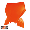FACTORY FRONT NUMBER PLATE 2023-2025 SX/SX-F KTM NEON ORANGE, RTECH R-TBKTMAN0093
