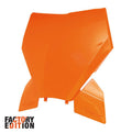 FACTORY FRONT NUMBER PLATE 2023-2025 SX/SX-F KTM ORANGE, RTECH R-TBKTMAR0093