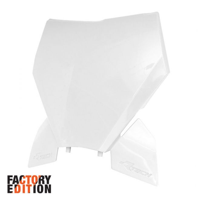 FACTORY FRONT NUMBER PLATE 2023-2025 SX/SX-F KTM WHITE, RTECH R-TBKTMBN0093