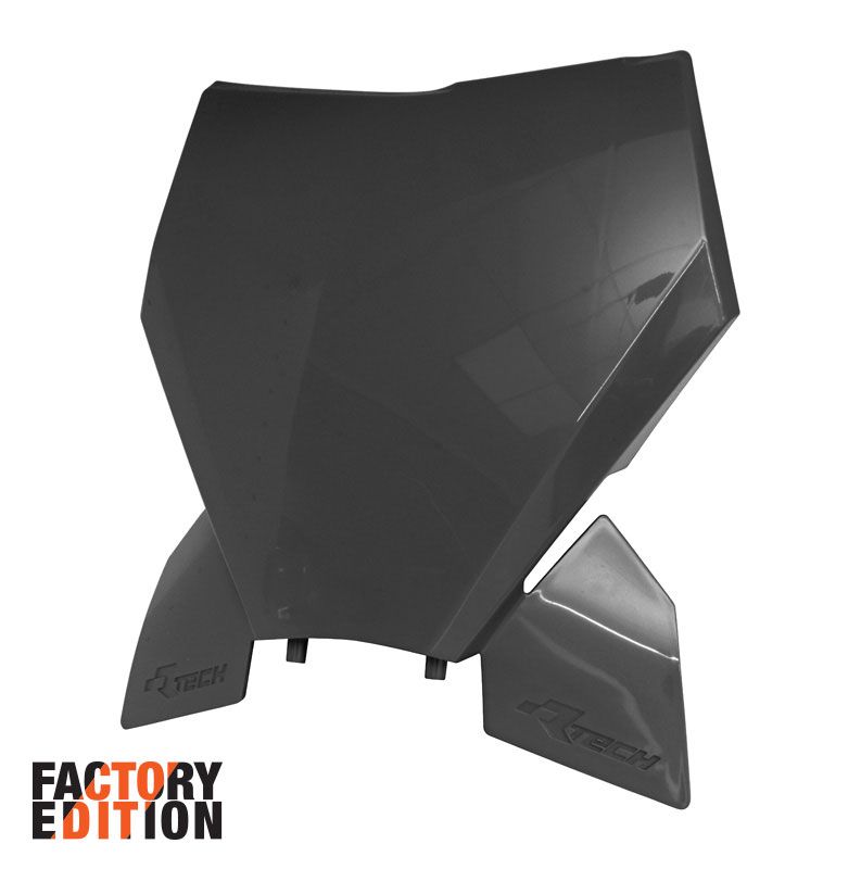 FACTORY FRONT NUMBER PLATE 2023-2025 SX/SX-F KTM BLACK, RTECH R-TBKTMNR0093