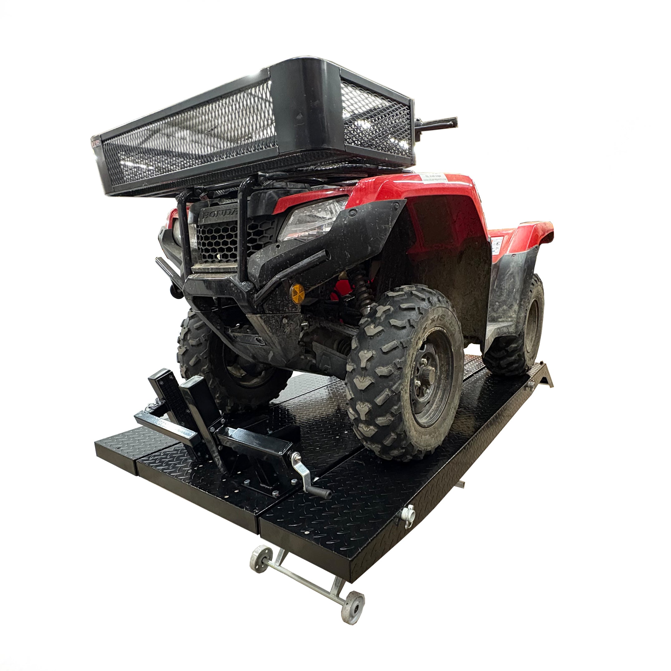 HEAVY DUTY 700KG MOTORCYCLE AND ATV WORKSHOP AIR LIFT WITH REMOVABLE SIDE EXTENSIONS