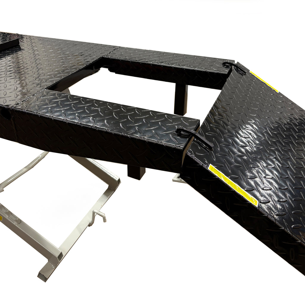 HEAVY DUTY 700KG MOTORCYCLE AND ATV WORKSHOP AIR LIFT WITH REMOVABLE SIDE EXTENSIONS