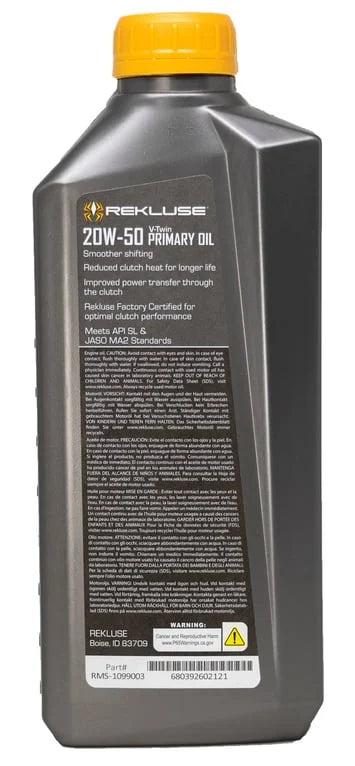 FACTORY FORMULATED OIL 20W/50 AMERICAN V-TWIN PRIMARY REKLUSE RMS-1099003