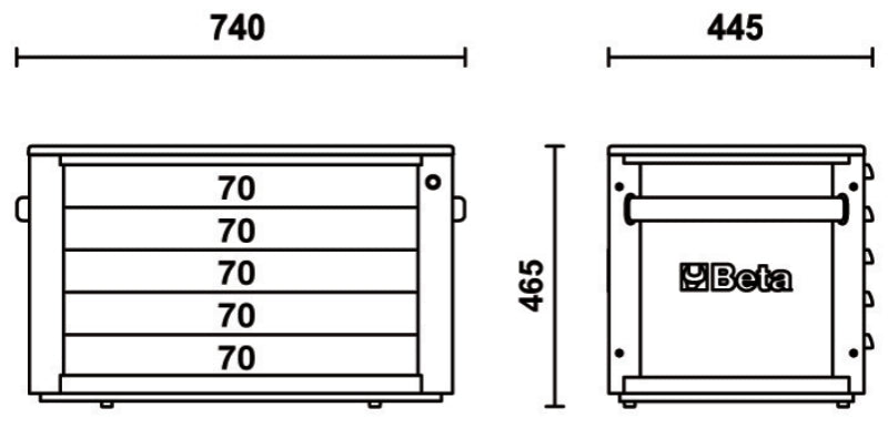 Portable Tool Chest with 5 Drawers and Centralized Lock - Beta Tools RSC23T-FO