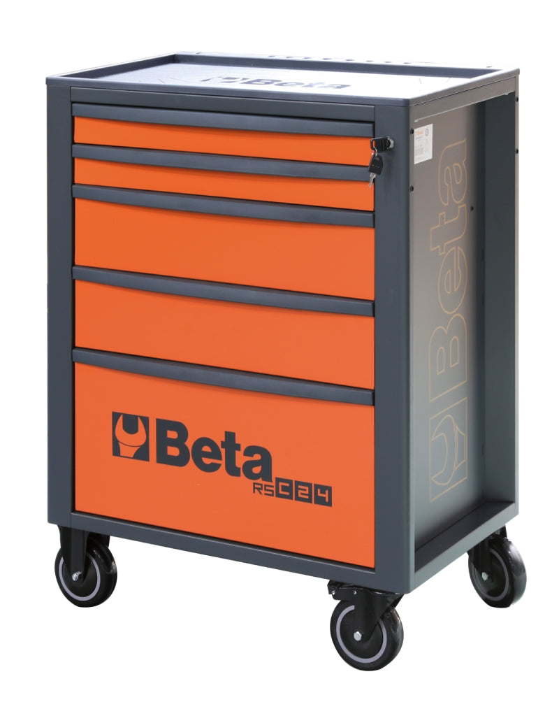 Mobile Roller Cab 5 Drawers Reinforced Worktop 800kg Capacity - Beta Tools RSC24/5-FO