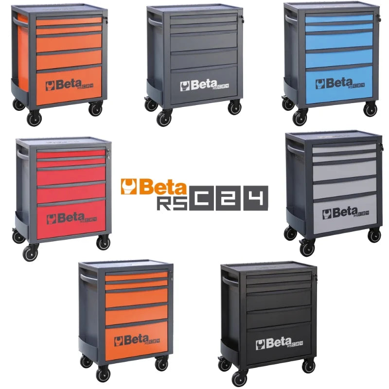 Mobile Roller Cab 5 Drawers Reinforced Worktop 800kg Capacity - Beta Tools RSC24/5-O