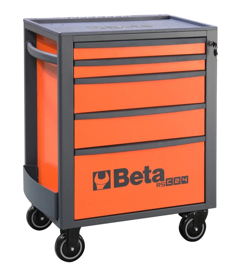 Mobile Roller Cab 5 Drawers Reinforced Worktop 800kg Capacity - Beta Tools RSC24/5-O