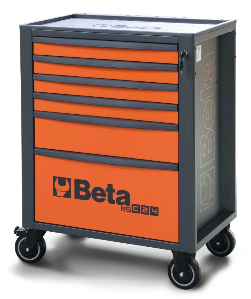Mobile Roller Cab 6 Drawers Reinforced Worktop 800kg Capacity - Beta Tools RSC24/6-O