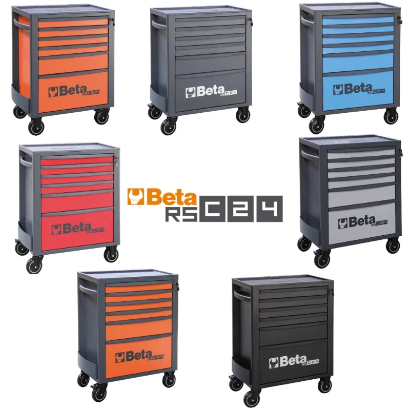 Mobile Roller Cab 6 Drawers Reinforced Worktop 800kg Capacity - Beta Tools RSC24/6-O