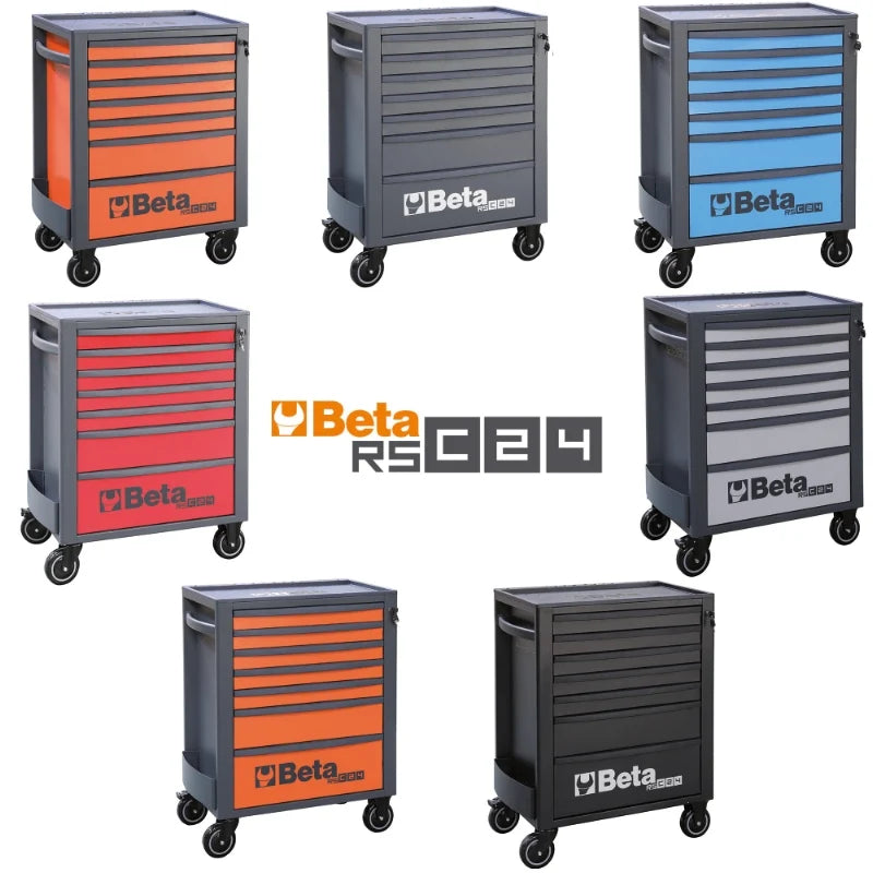 Mobile Roller Cab 7 Drawers Reinforced Worktop 800kg Capacity - Beta Tools RSC24/7-FO