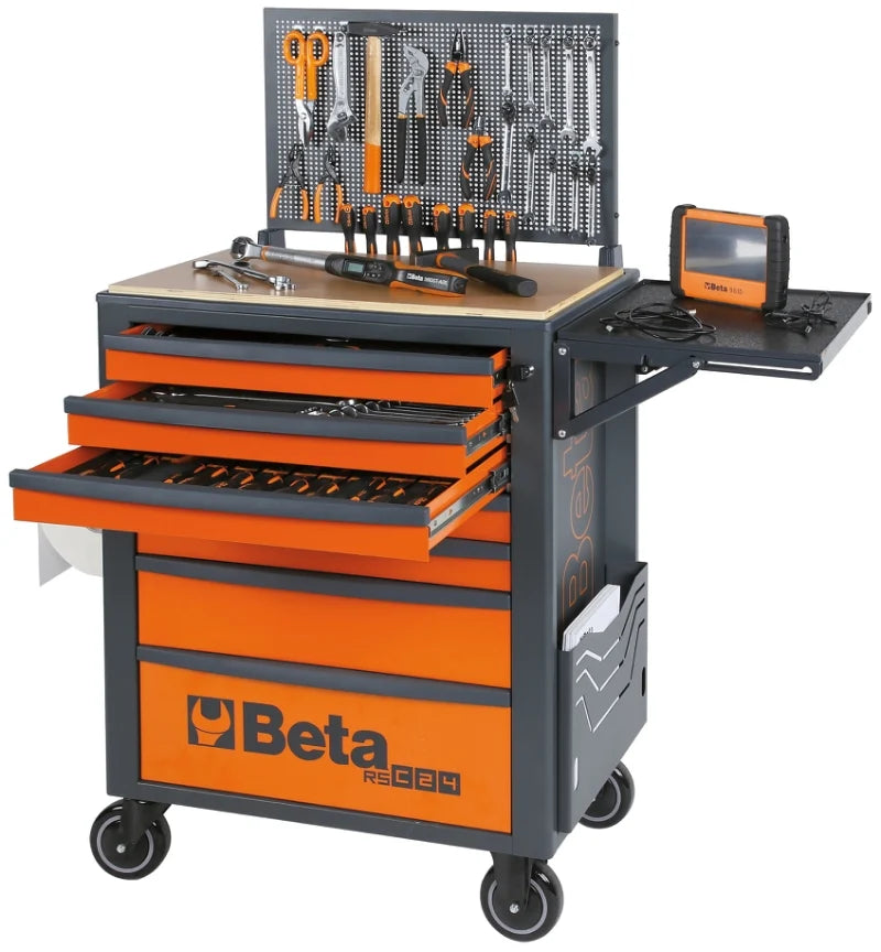Mobile Roller Cab 7 Drawers Reinforced Worktop 800kg Capacity - Beta Tools RSC24/7-G
