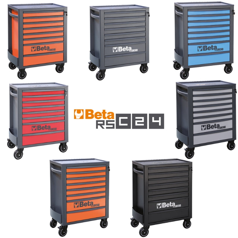 Mobile Roller Cab 8 Drawers Reinforced Worktop 800kg Capacity - Beta Tools RSC24/8-FO