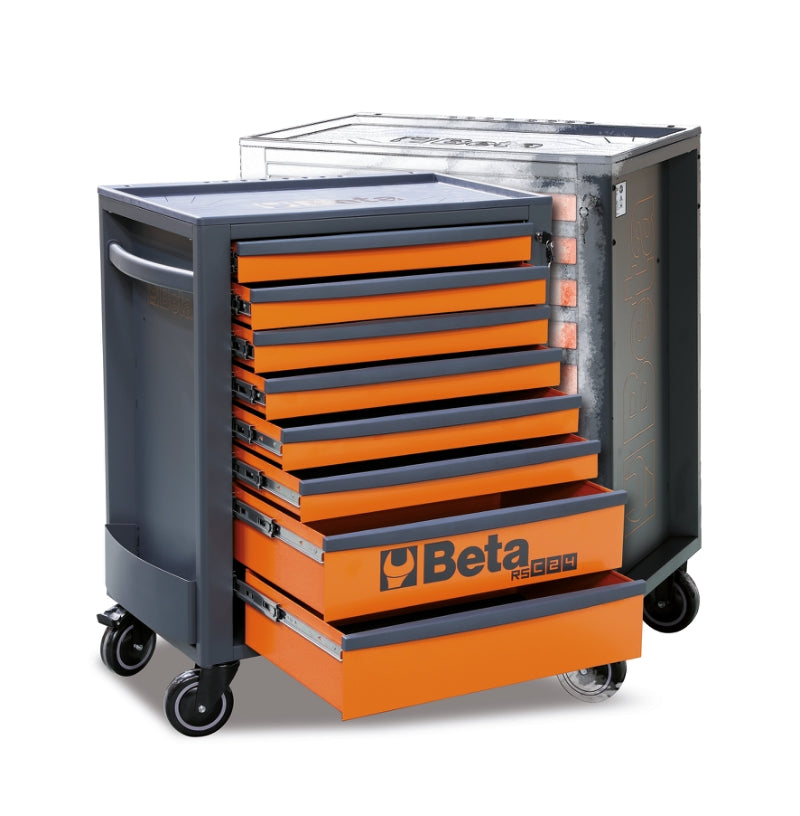 Mobile Roller Cab 8 Drawers Reinforced Worktop 800kg Capacity - Beta Tools RSC24/8-FO