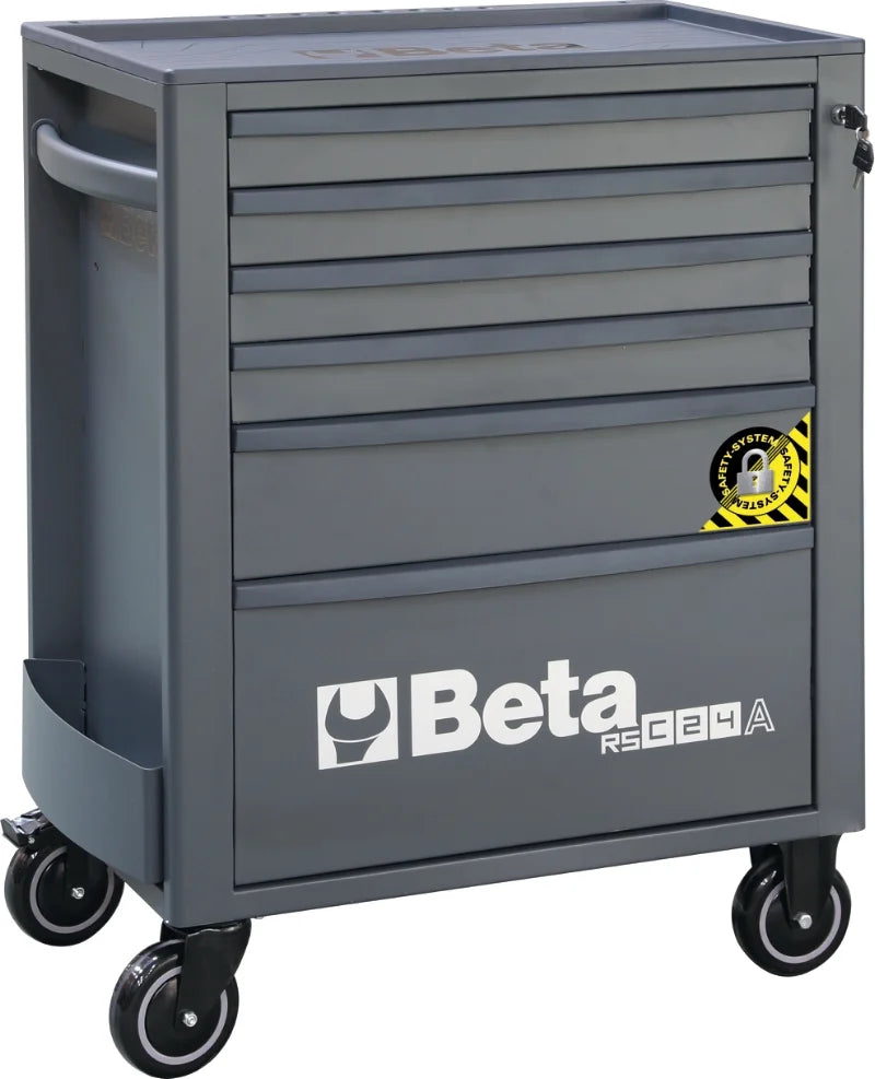 Mobile Roller Cab 6 Drawers Anti-Tilt System Reinforced Worktop 800kg Capacity - Beta Tools RSC24A/6-A