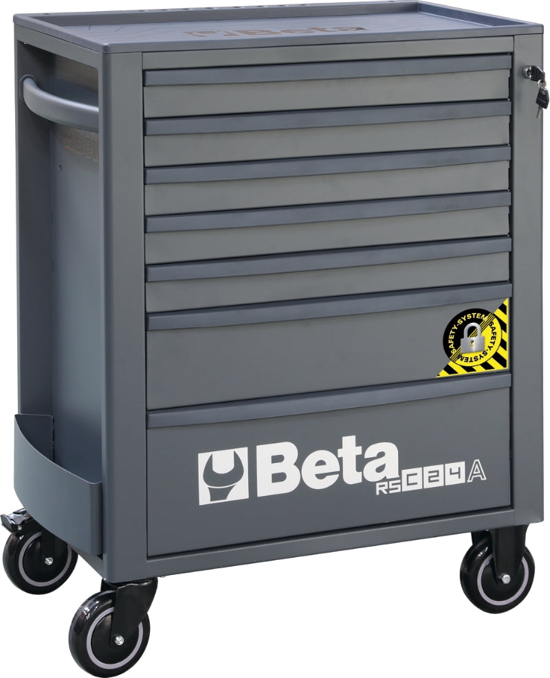 Mobile Roller Cab 7 Drawers Anti-Tilt System Reinforced Worktop 800kg Capacity - Beta Tools RSC24A/7-O