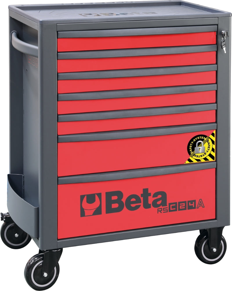 Mobile Roller Cab 7 Drawers Anti-Tilt System Reinforced Worktop 800kg Capacity - Beta Tools RSC24A/7-O