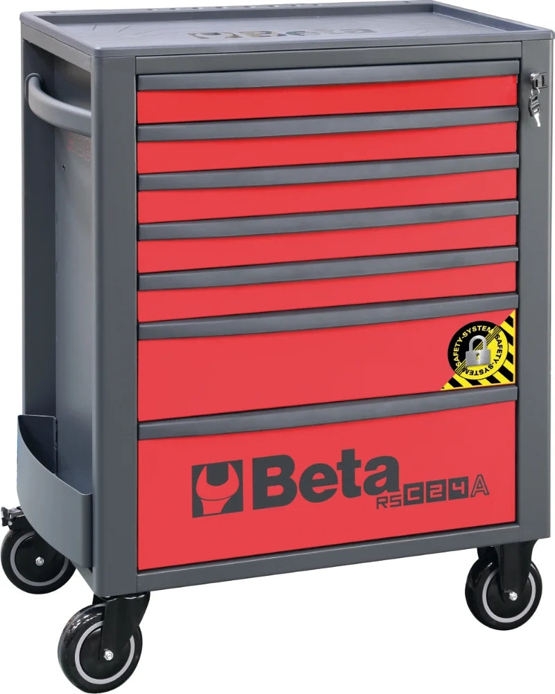 Mobile Roller Cab 7 Drawers Anti-Tilt System Reinforced Worktop 800kg Capacity - Beta Tools RSC24A/7-A