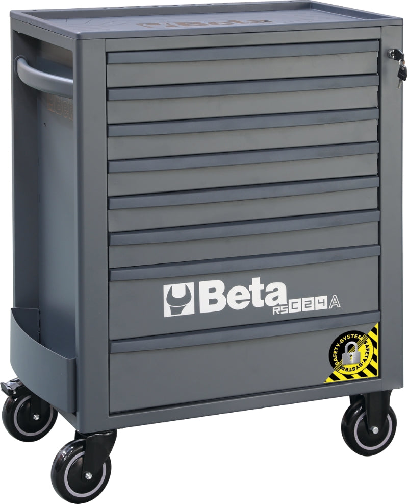 Mobile Roller Cab 8 Drawers Anti-Tilt System Reinforced Worktop 800kg Capacity - Beta Tools RSC24A/8-O