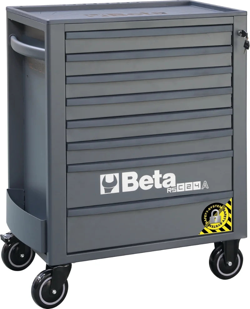 Mobile Roller Cab 8 Drawers Anti-Tilt System Reinforced Worktop 800kg Capacity - Beta Tools RSC24A/8-A