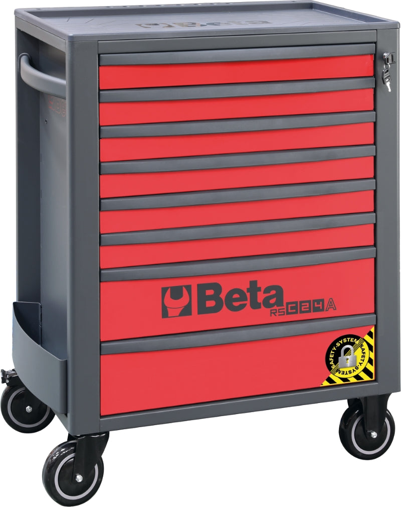 Mobile Roller Cab 8 Drawers Anti-Tilt System Reinforced Worktop 800kg Capacity - Beta Tools RSC24A/8-O
